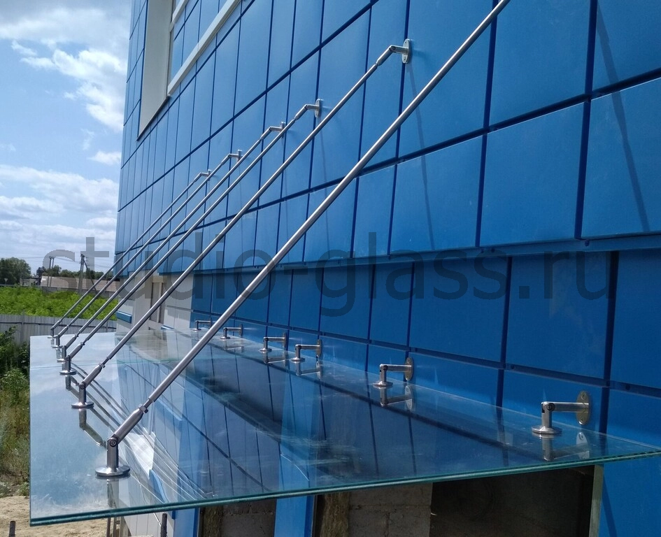 козырьки из стекла на тросах в Новороссийск